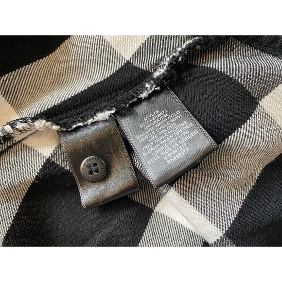 Sanctuary Womans Blouse Small Black White Checks Rayon Long Sleeves Hip-Hop Boho - Picture 12 of 12